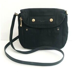 Marc Jacobs Preppy Blk Nylon Mini Natasha Crossbody Bag